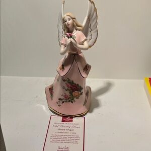 Royal Albert Rose Angel Figurine with Gold Trim